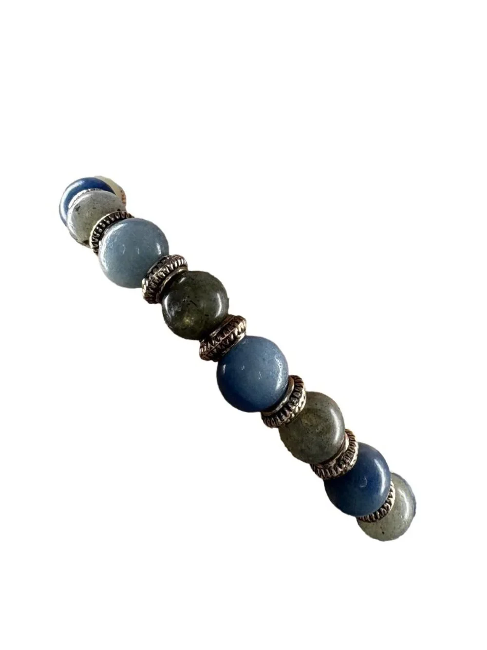 8mm Natural Blue Aventurine Labradorite Bracelet Grey Flash Gemstone Beads Gift